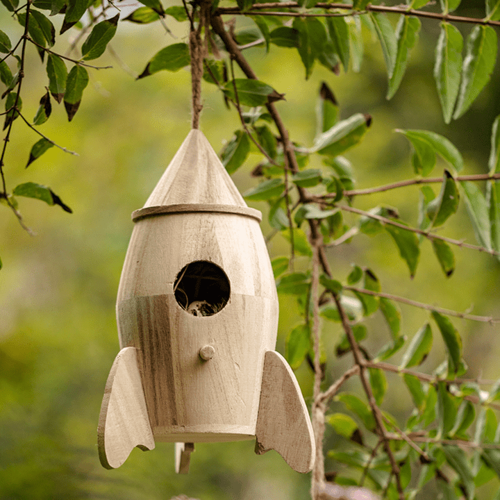Natural Solid Wood Birdhouse