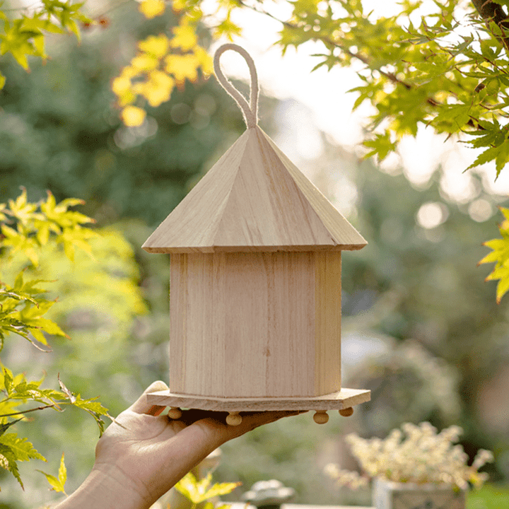 Natural Solid Wood Birdhouse