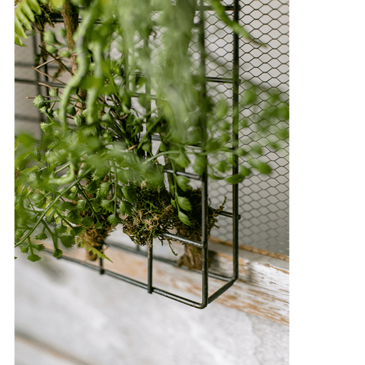 Artificial Faux Plant Metal Frame Wall Décor