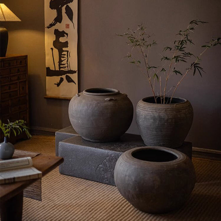 Traditional Round Belly Zen Style Ceramic Vase