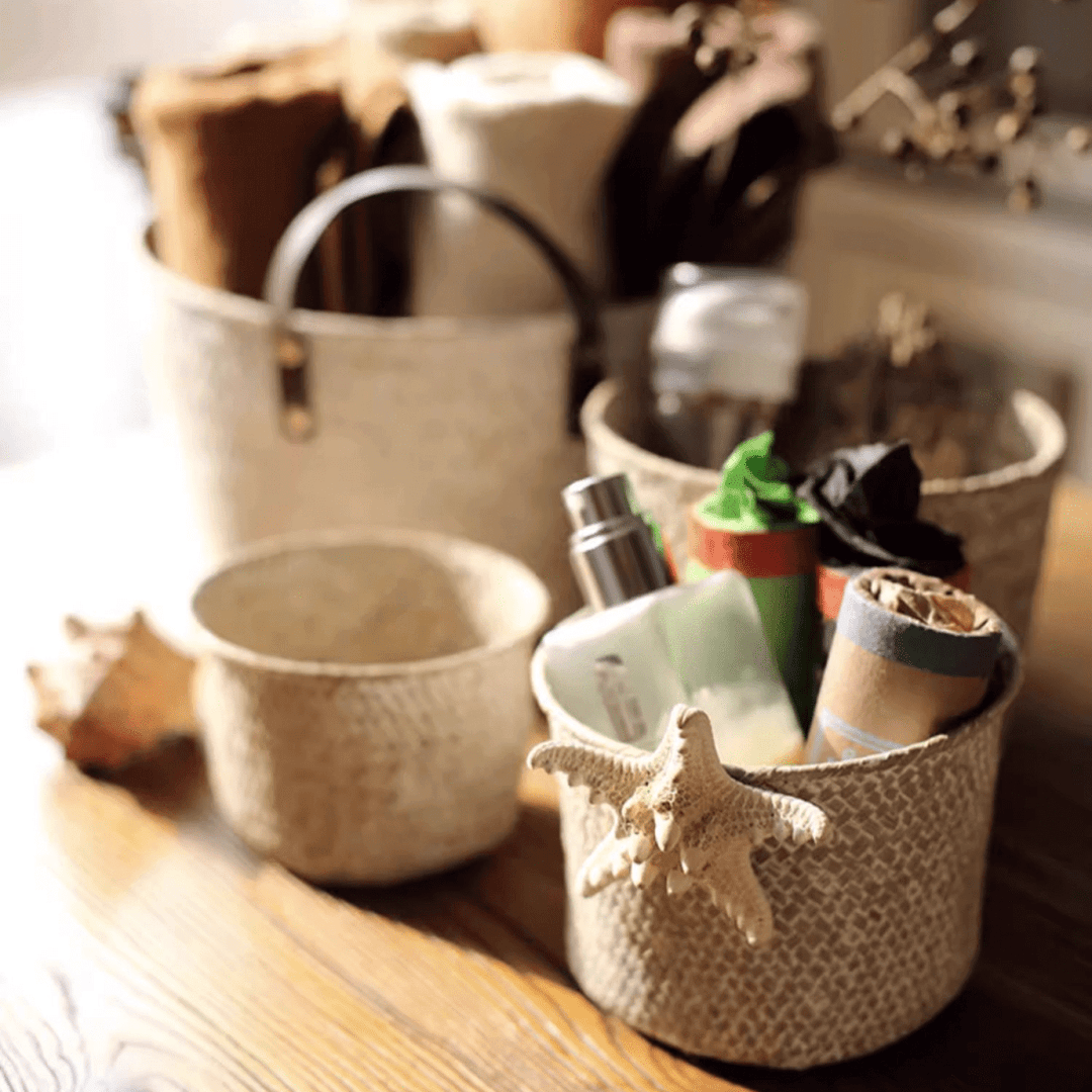 Natural Woven Round Storage Basket