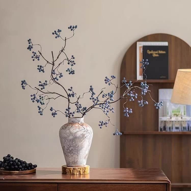 Zen Style Blue Berry Stem 37.5" Tall