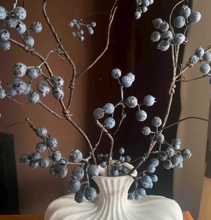 Zen Style Blue Berry Stem 37.5" Tall