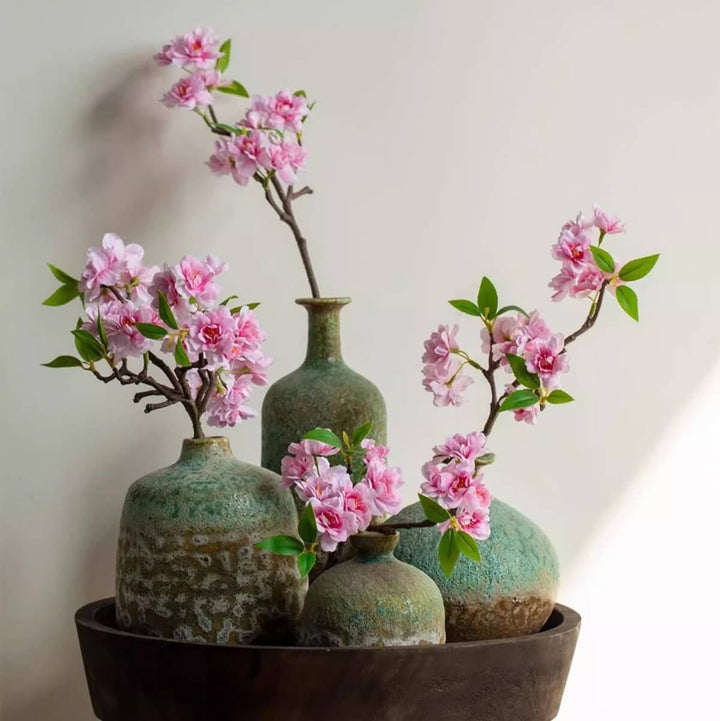 Small Peach Blossom Flower Stem 16.5" Tall