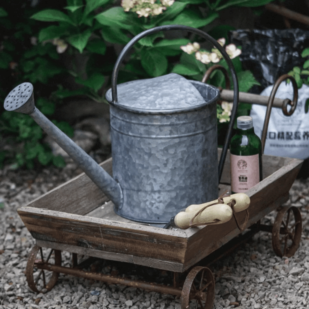 Small Decorative Wooden Wagon Flower Cart