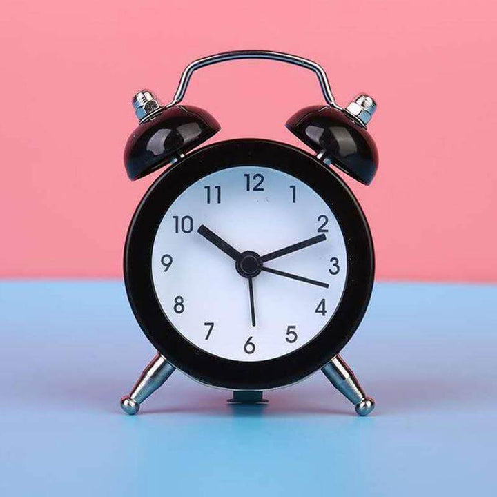 Mini Twin Bell Analog Alarm Clock with Backlight