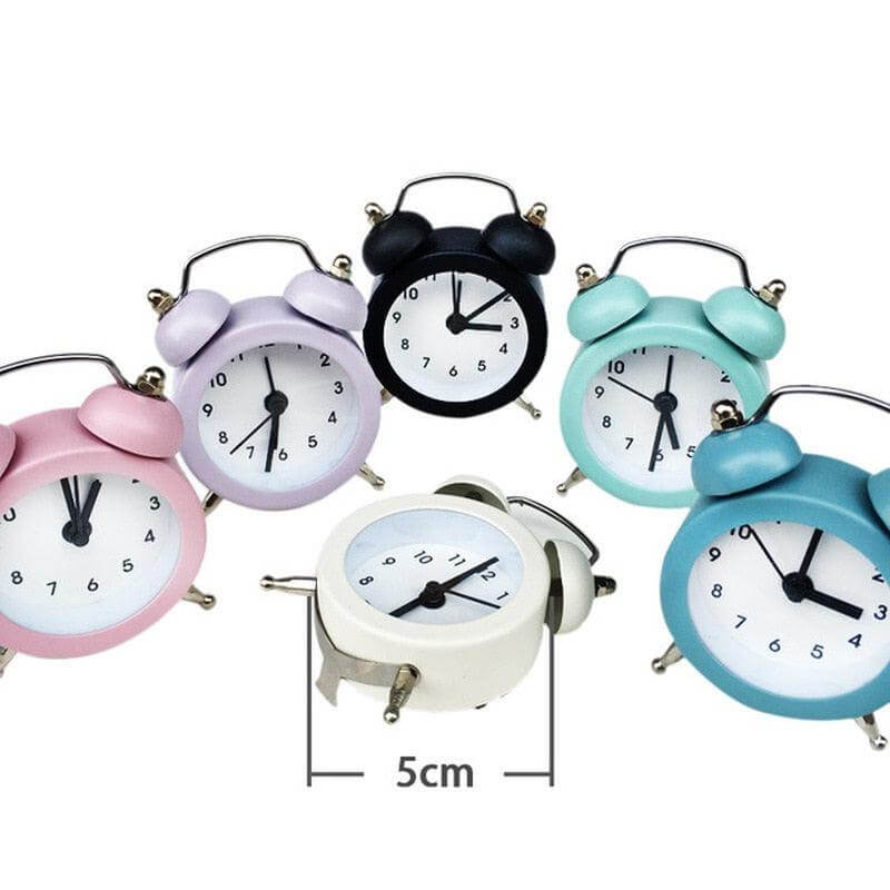 Mini Twin Bell Analog Alarm Clock with Backlight
