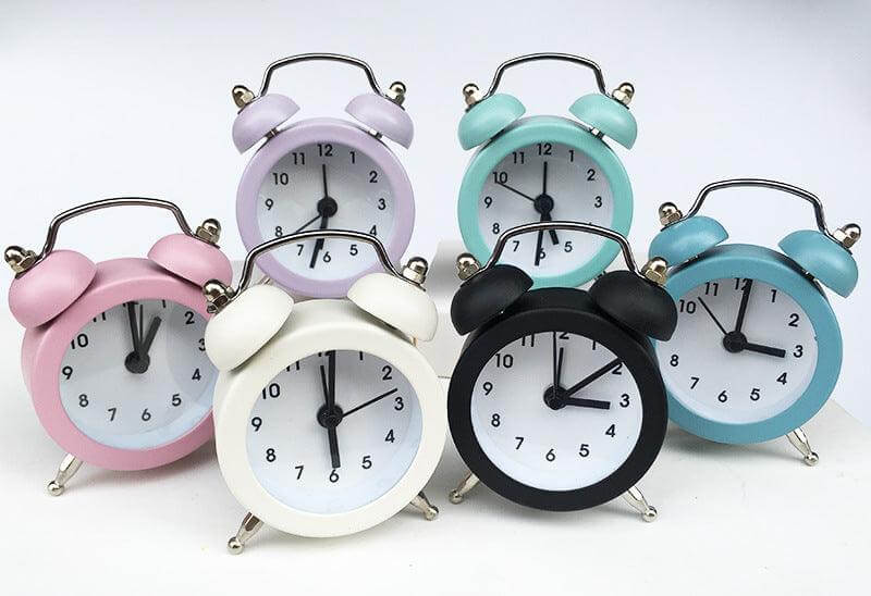 Mini Twin Bell Analog Alarm Clock with Backlight