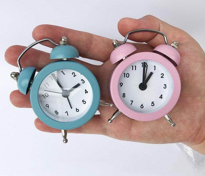 Mini Twin Bell Analog Alarm Clock with Backlight