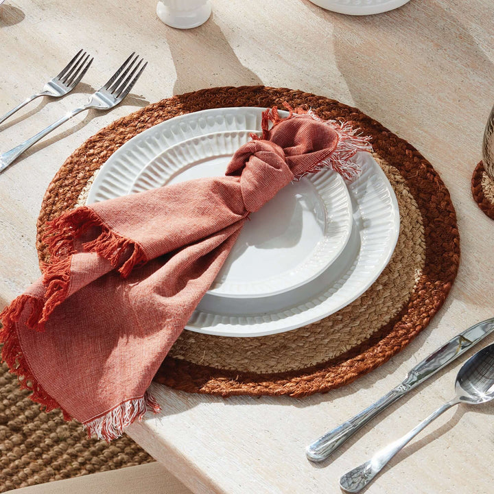 JUTE COIL ROUND PLACEMATS, SET OF 8