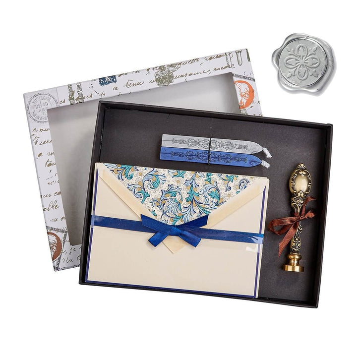 Italian Stationery Set with Wax Seal Stamp and Sealing Wax