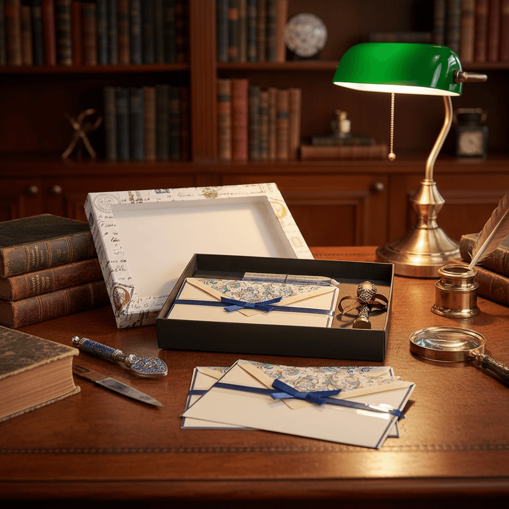 Italian Stationery Set with Wax Seal Stamp and Sealing Wax