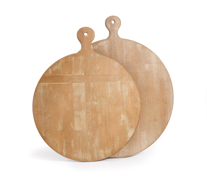 ANTIQUE ROUND CUTTING BOARDS, SET OF 2