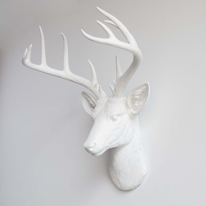 Handcrafted Faux Deer Head Wall Sculpture