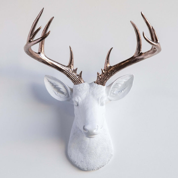 Handcrafted Faux Deer Head Wall Sculpture