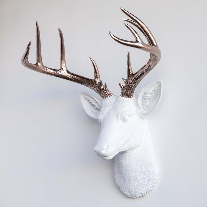 Handcrafted Faux Deer Head Wall Sculpture