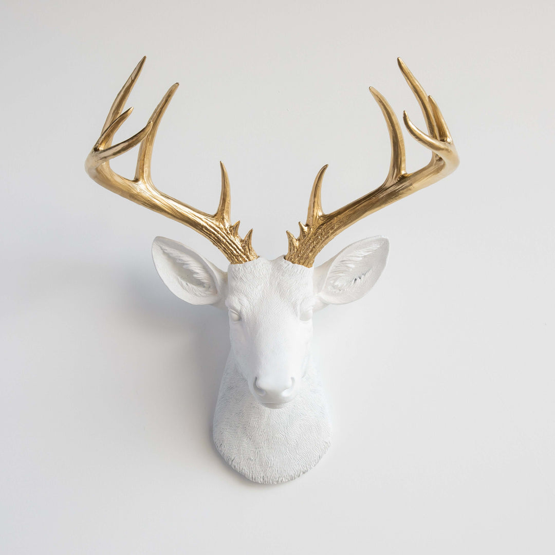 Handcrafted Faux Deer Head Wall Sculpture