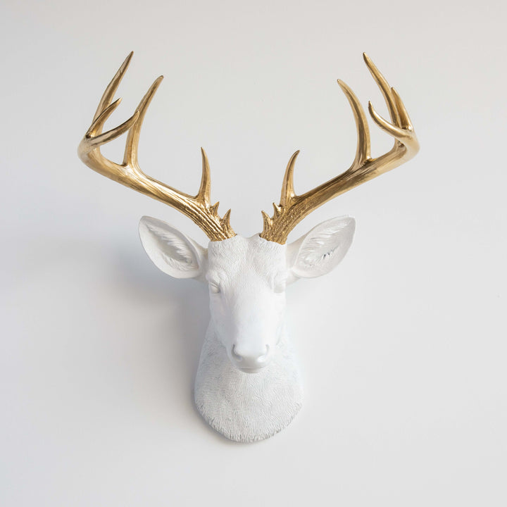 Handcrafted Faux Deer Head Wall Sculpture