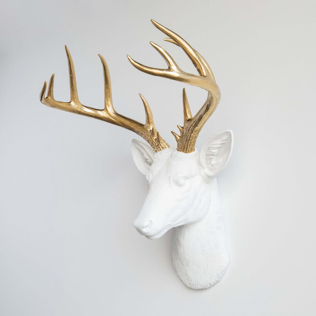 Handcrafted Faux Deer Head Wall Sculpture