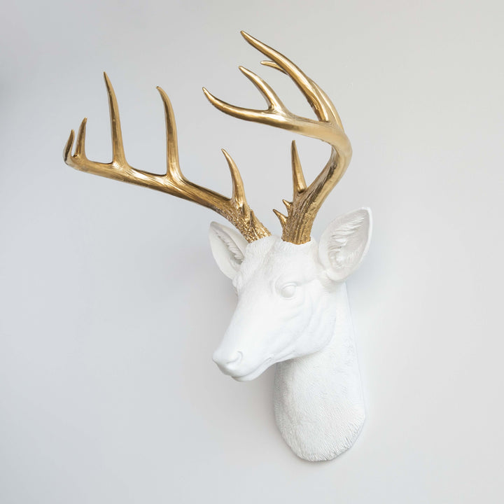 Handcrafted Faux Deer Head Wall Sculpture