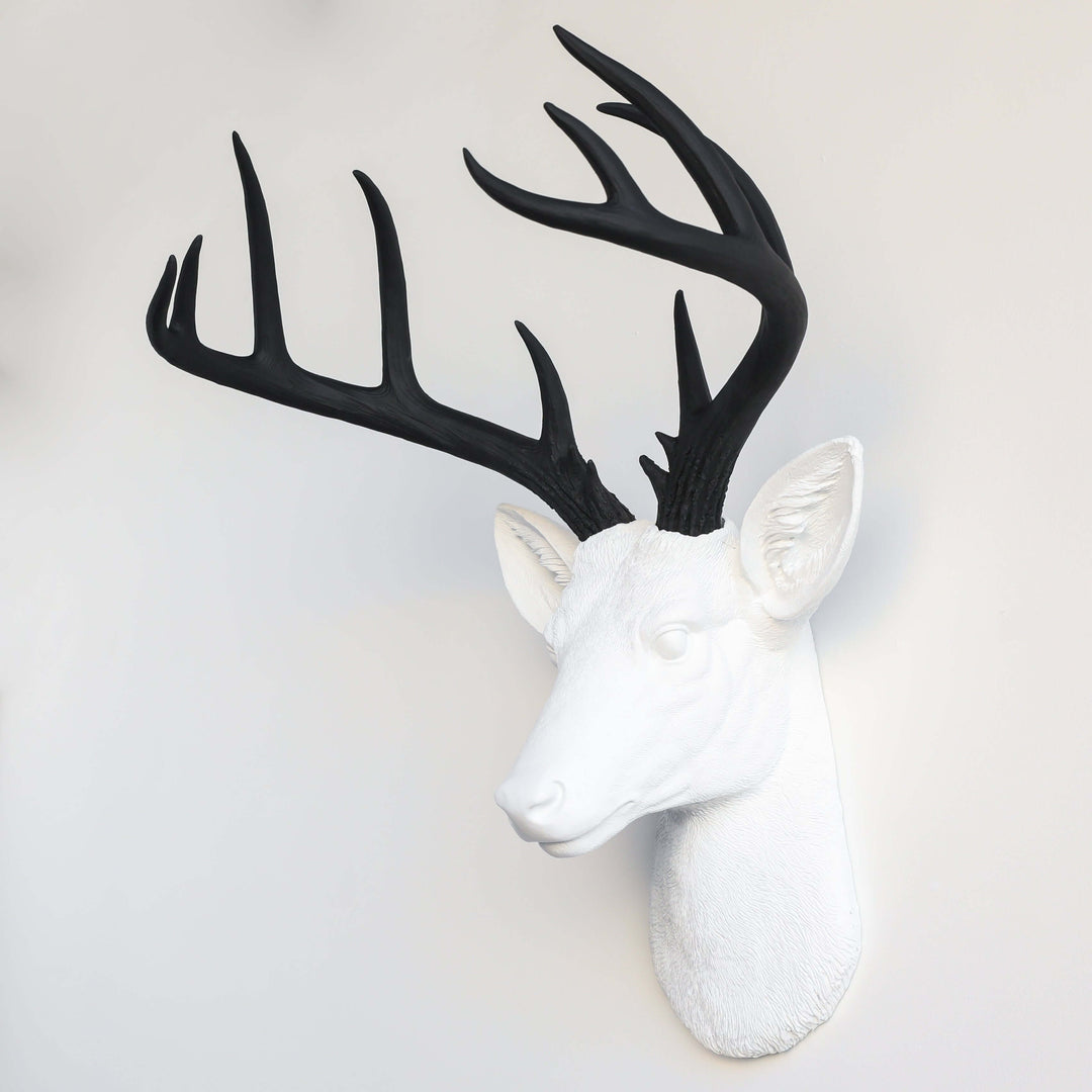 Handcrafted Faux Deer Head Wall Sculpture