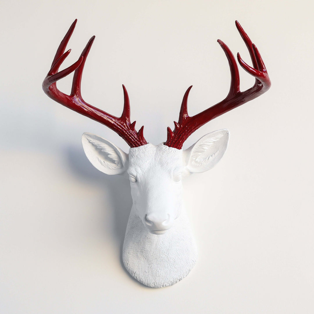 Handcrafted Faux Deer Head Wall Sculpture