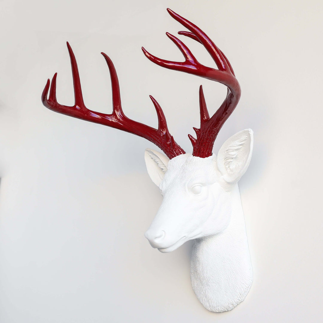 Handcrafted Faux Deer Head Wall Sculpture