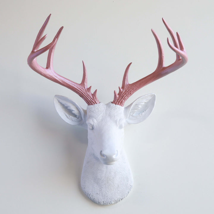 Handcrafted Faux Deer Head Wall Sculpture