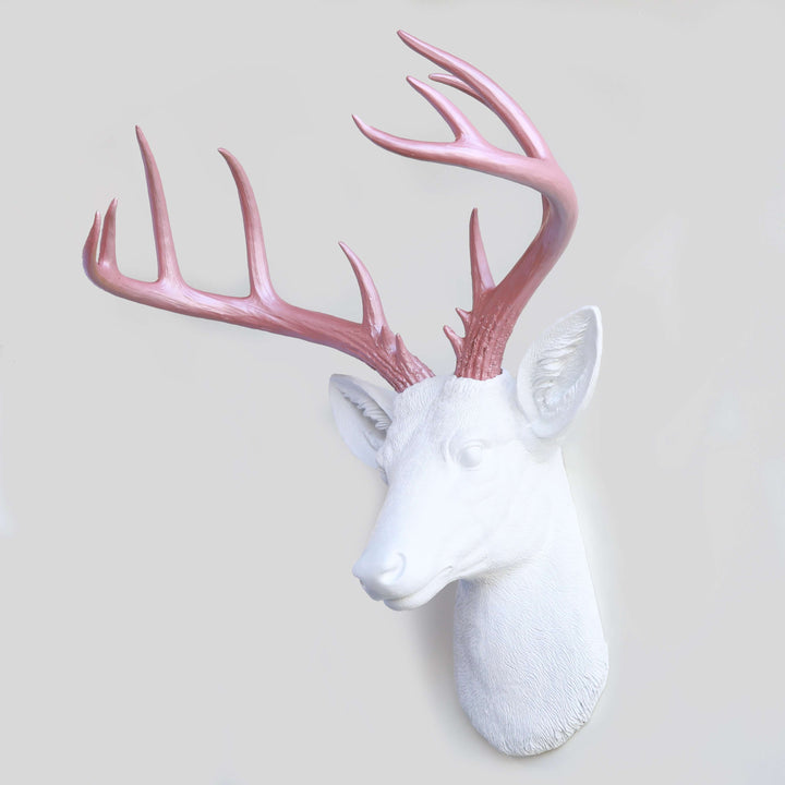 Handcrafted Faux Deer Head Wall Sculpture