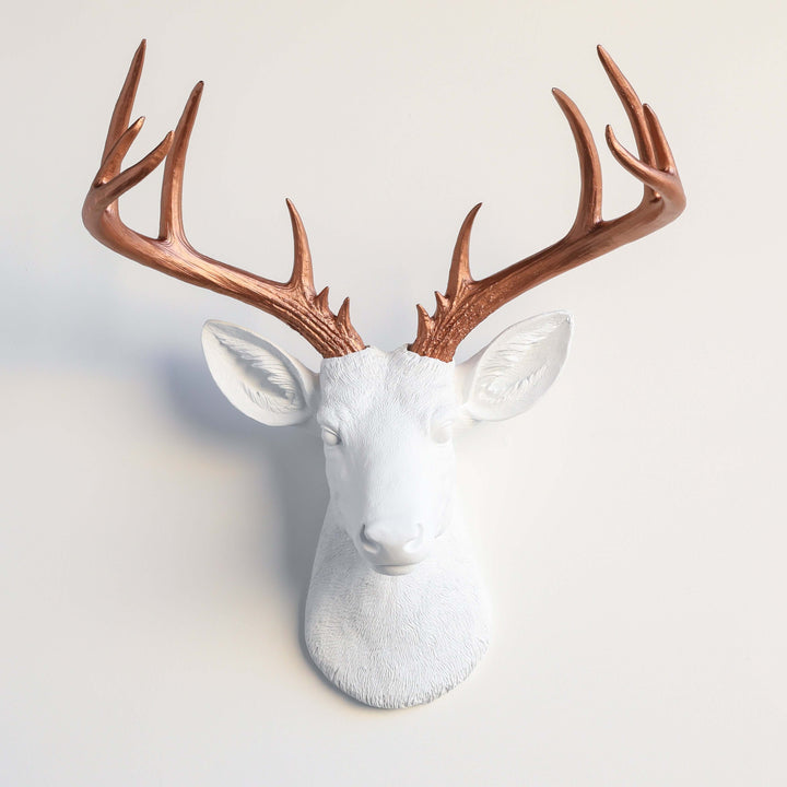 Handcrafted Faux Deer Head Wall Sculpture