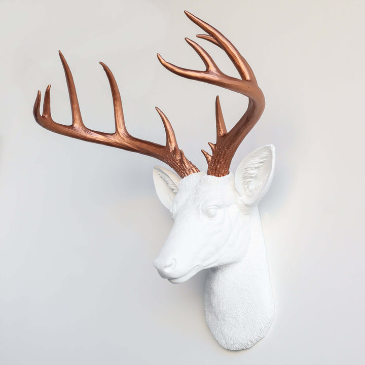 Handcrafted Faux Deer Head Wall Sculpture