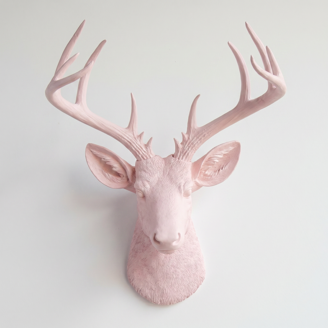 Handcrafted Faux Deer Head Wall Sculpture