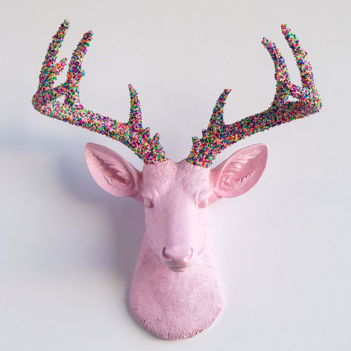 Handcrafted Faux Deer Head Wall Sculpture