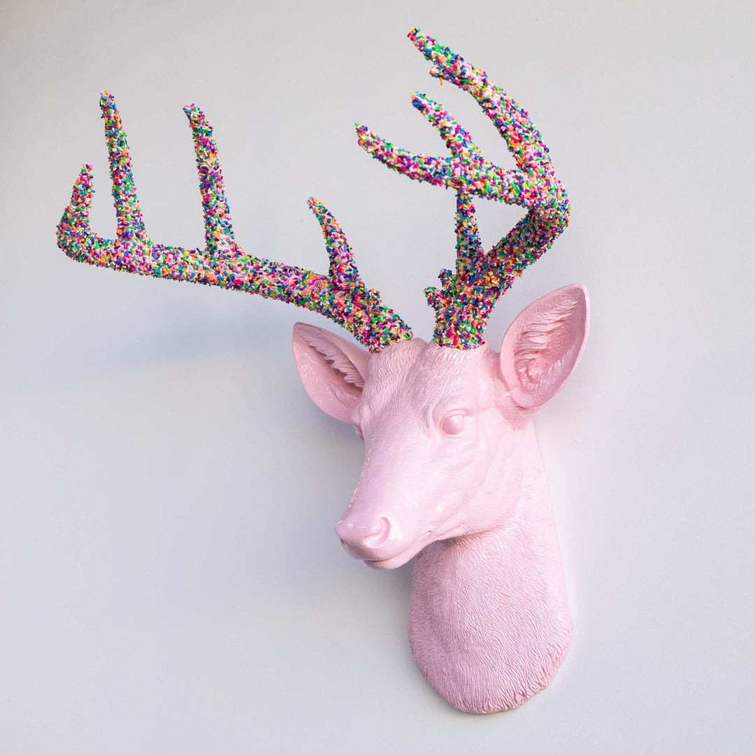 Handcrafted Faux Deer Head Wall Sculpture