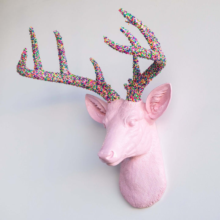 Handcrafted Faux Deer Head Wall Sculpture