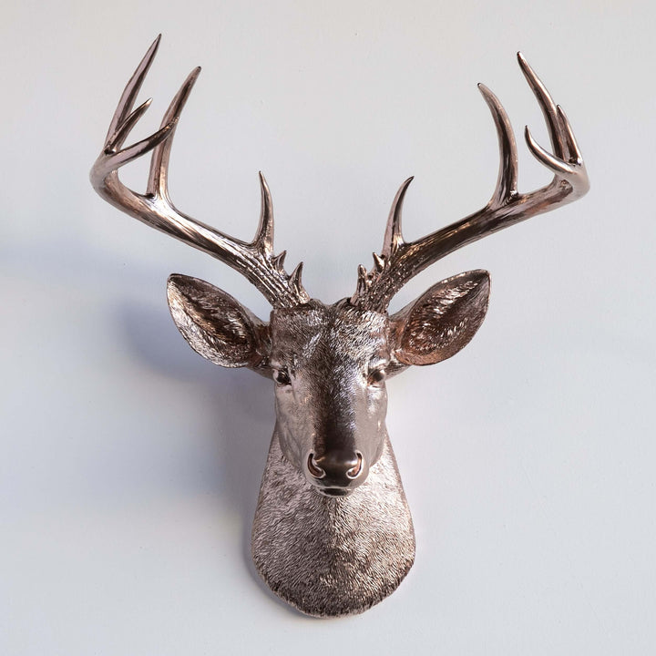 Handcrafted Faux Deer Head Wall Sculpture