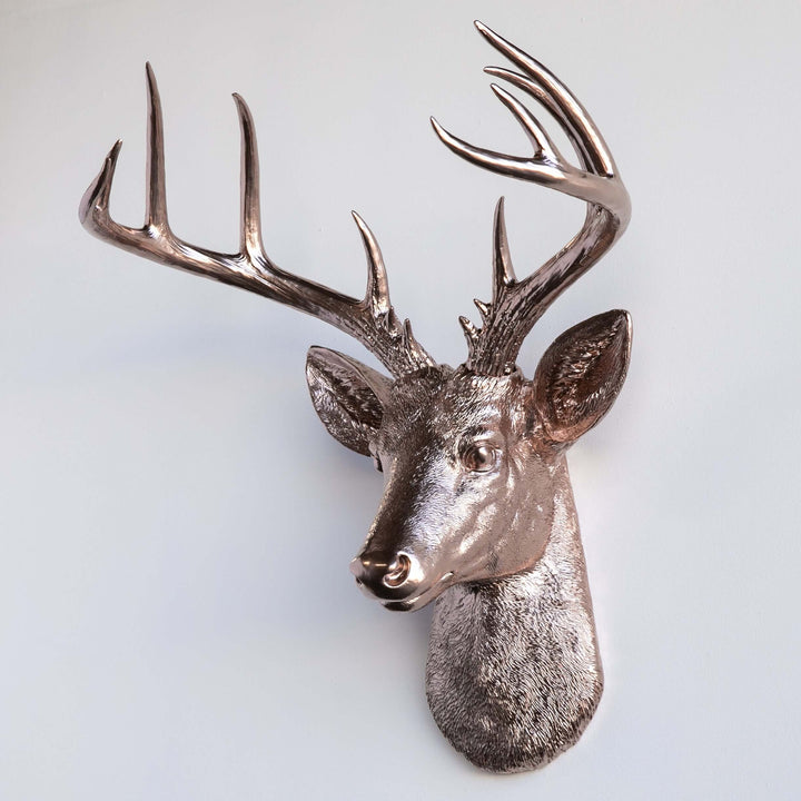 Handcrafted Faux Deer Head Wall Sculpture