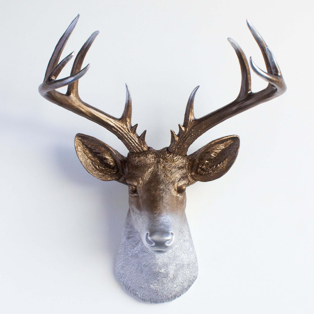 Handcrafted Faux Deer Head Wall Sculpture