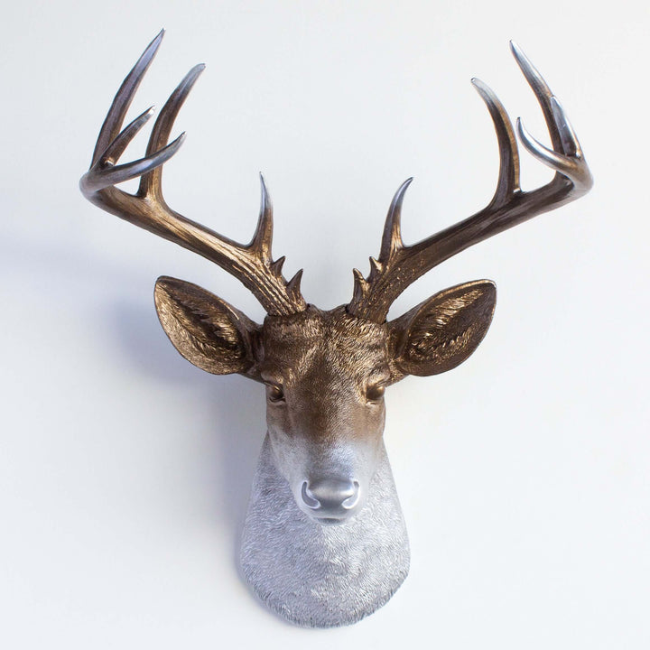 Handcrafted Faux Deer Head Wall Sculpture