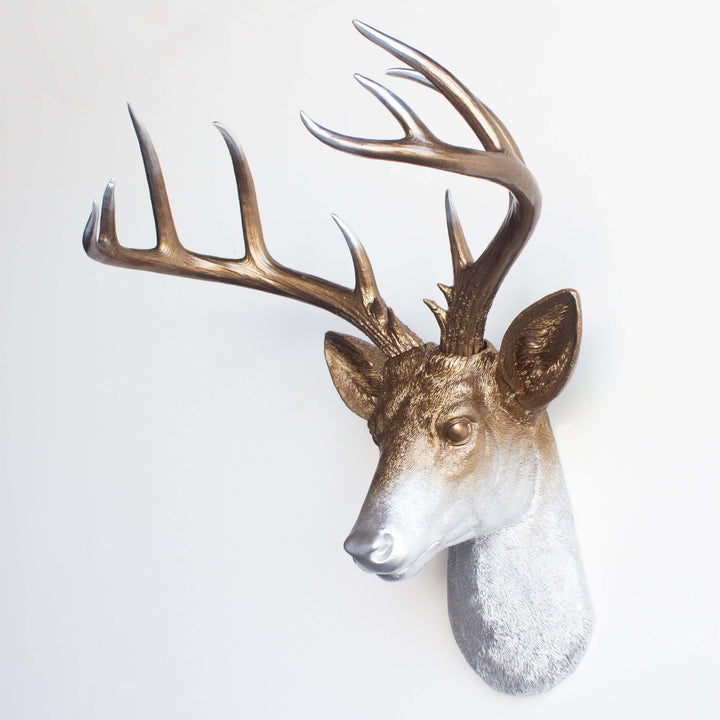 Handcrafted Faux Deer Head Wall Sculpture