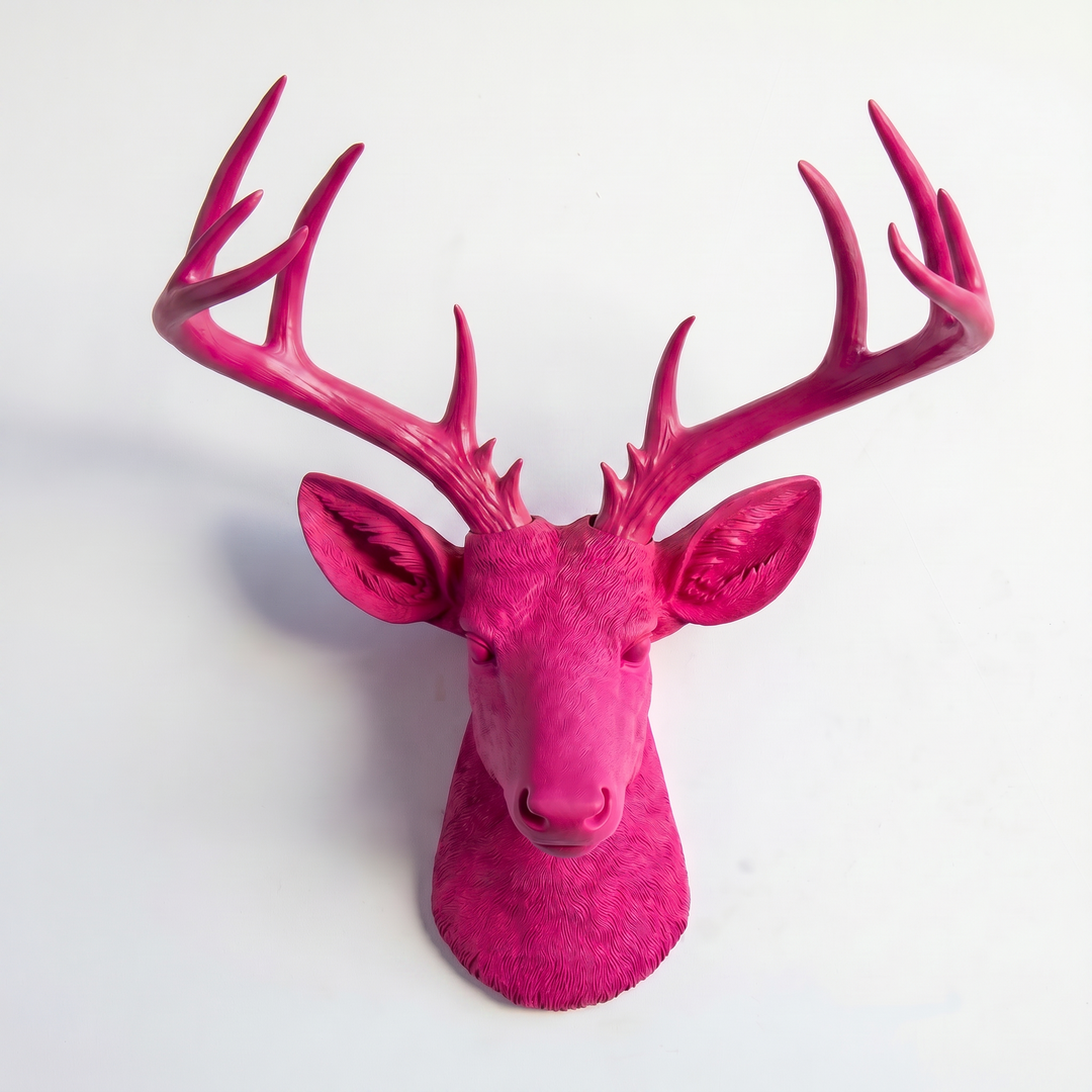 Handcrafted Faux Deer Head Wall Sculpture