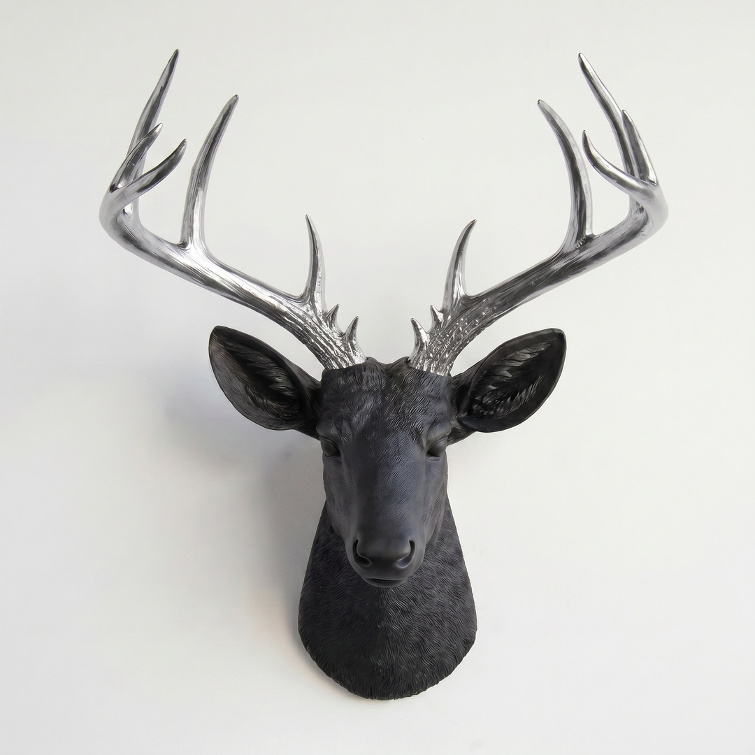 Handcrafted Faux Deer Head Wall Sculpture