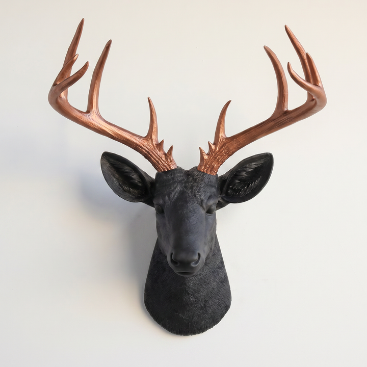 Handcrafted Faux Deer Head Wall Sculpture