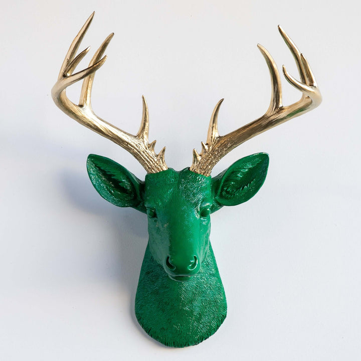 Handcrafted Faux Deer Head Wall Sculpture