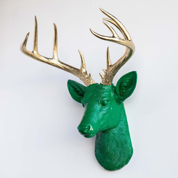 Handcrafted Faux Deer Head Wall Sculpture