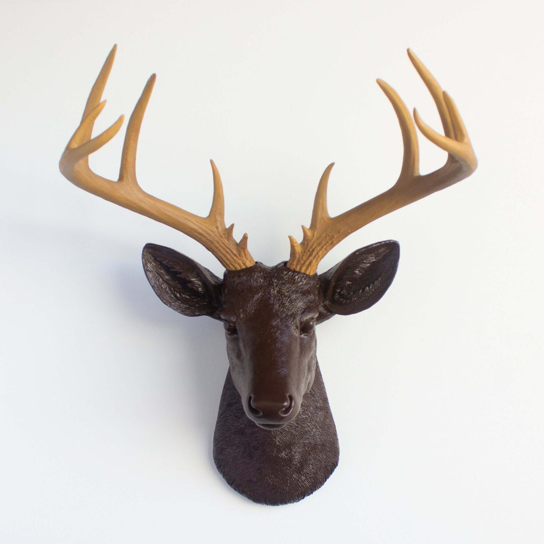 Handcrafted Faux Deer Head Wall Sculpture
