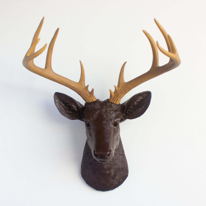 Handcrafted Faux Deer Head Wall Sculpture