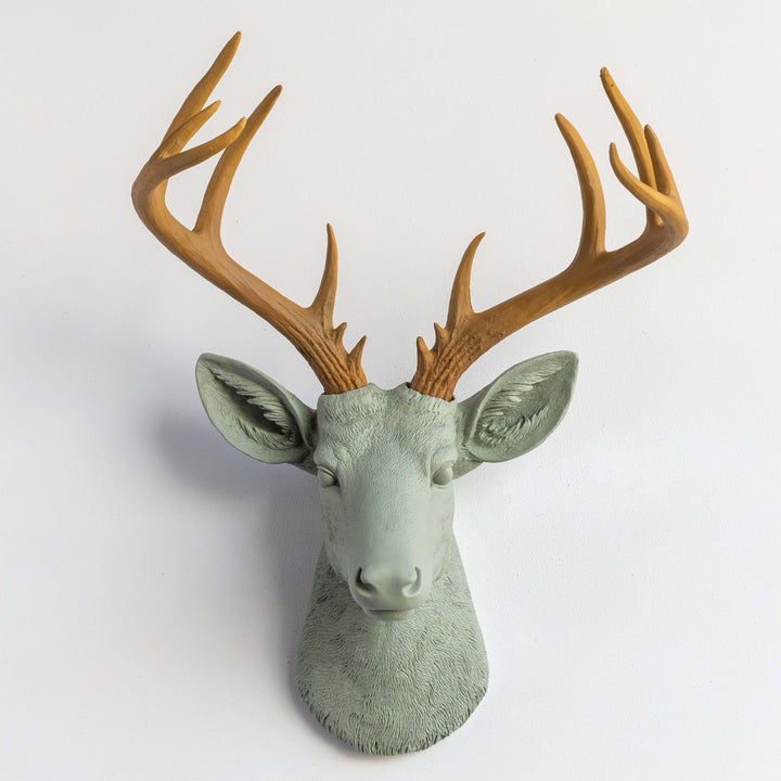 Handcrafted Faux Deer Head Wall Sculpture