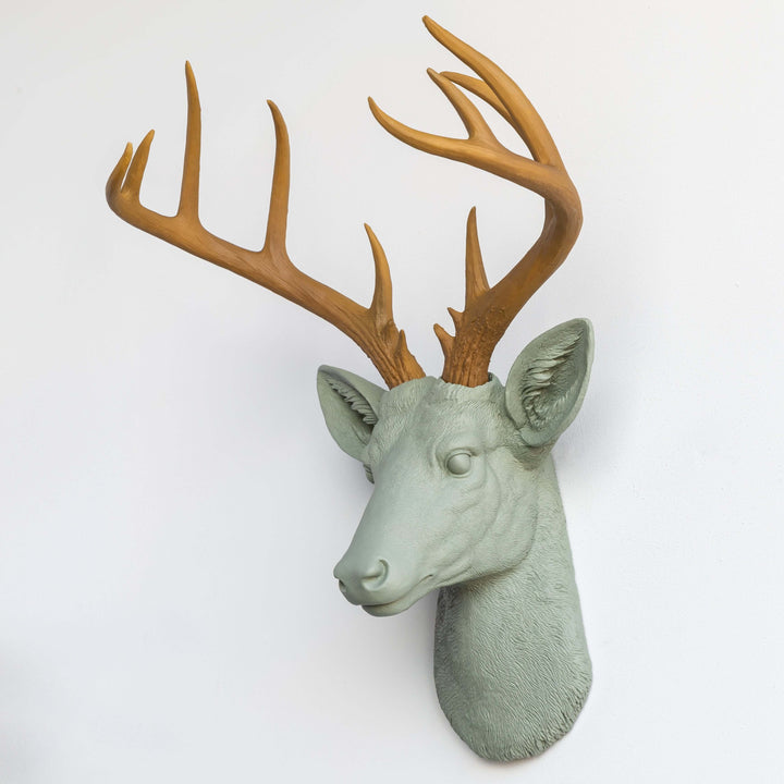 Handcrafted Faux Deer Head Wall Sculpture