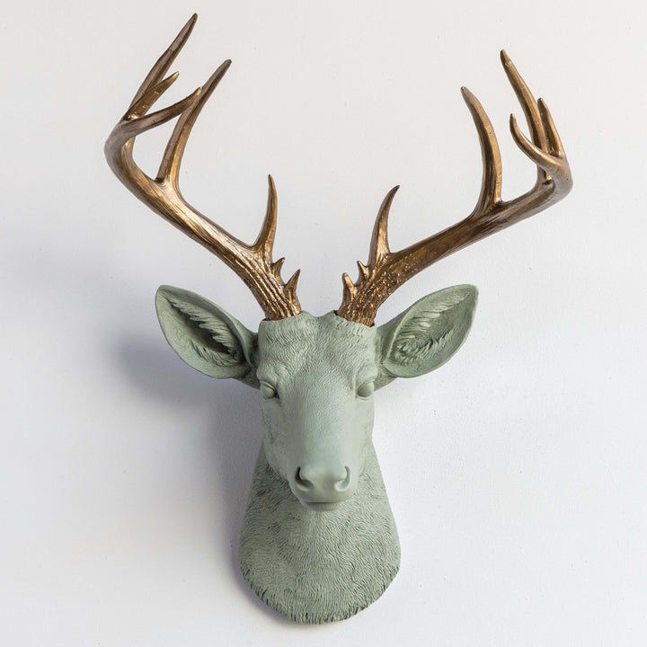 Handcrafted Faux Deer Head Wall Sculpture